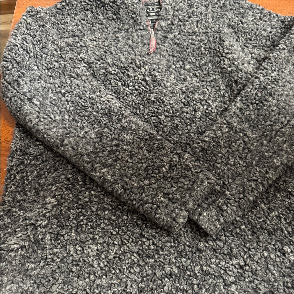 True Grit Charcoal and Cream Sherpa Jacket